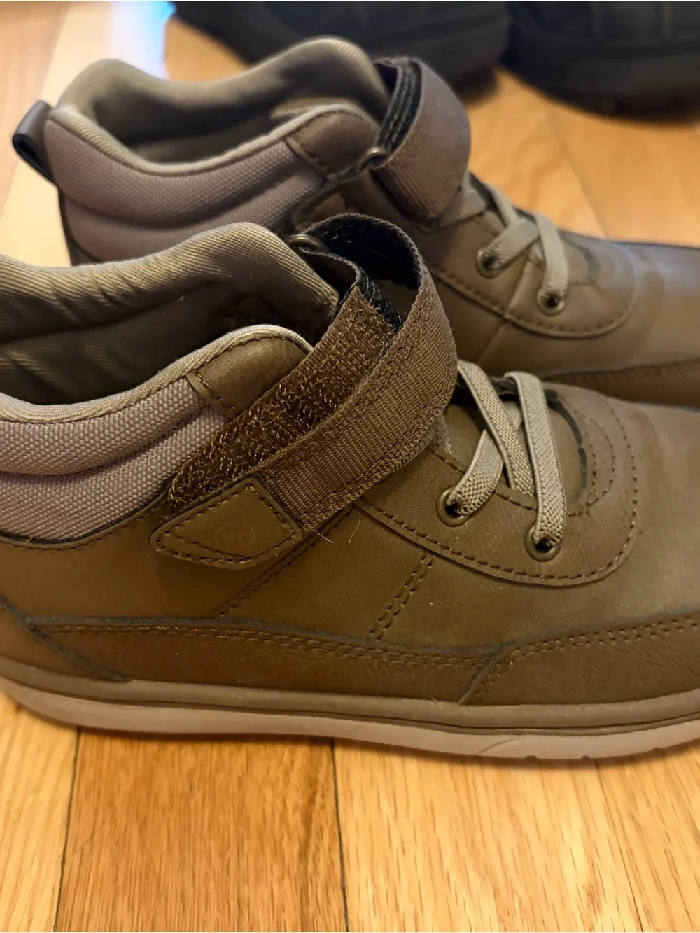 Stride Rite Olive Brown Boys' Velcro High-Top Boots - wide width